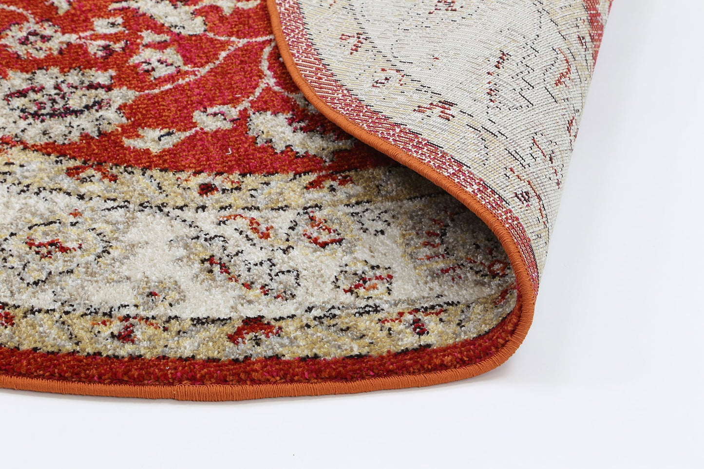 Red Simone IX Round Rug - Nova Rugs