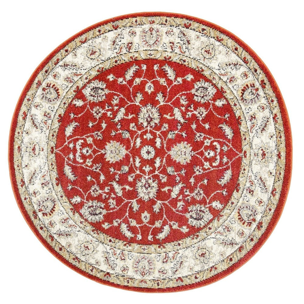 Red Simone IX Round Rug - Nova Rugs