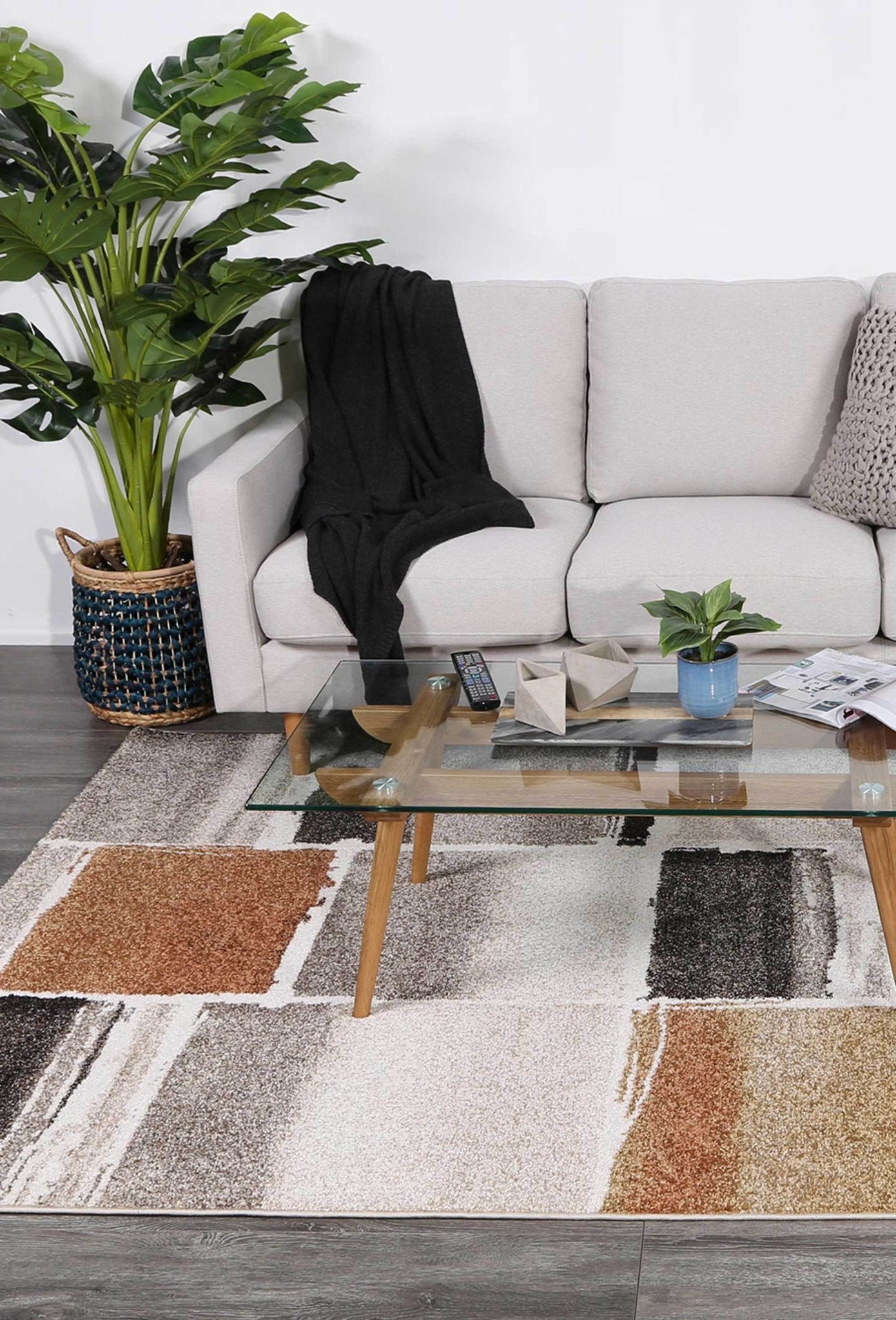Rust Modern Boston Rug - Nova Rugs