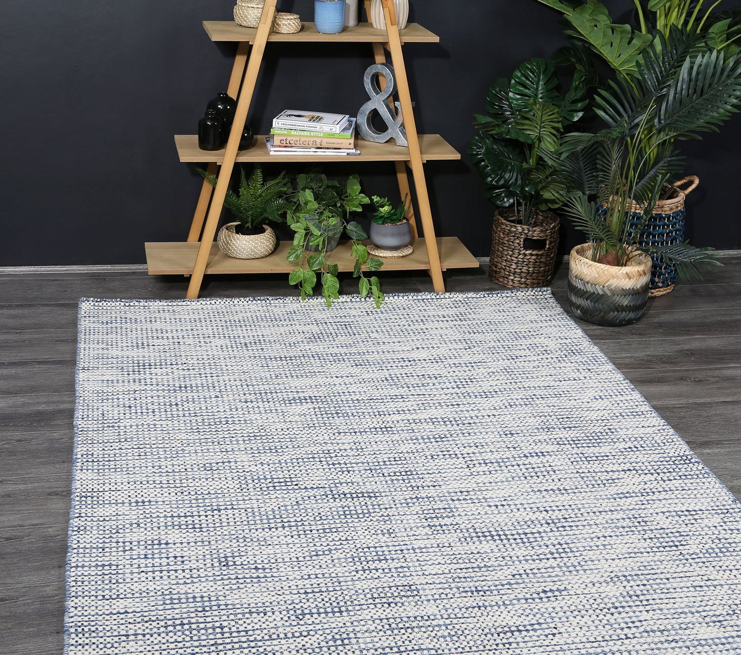 Scandi Blue Reversible Wool Rug - Nova Rugs