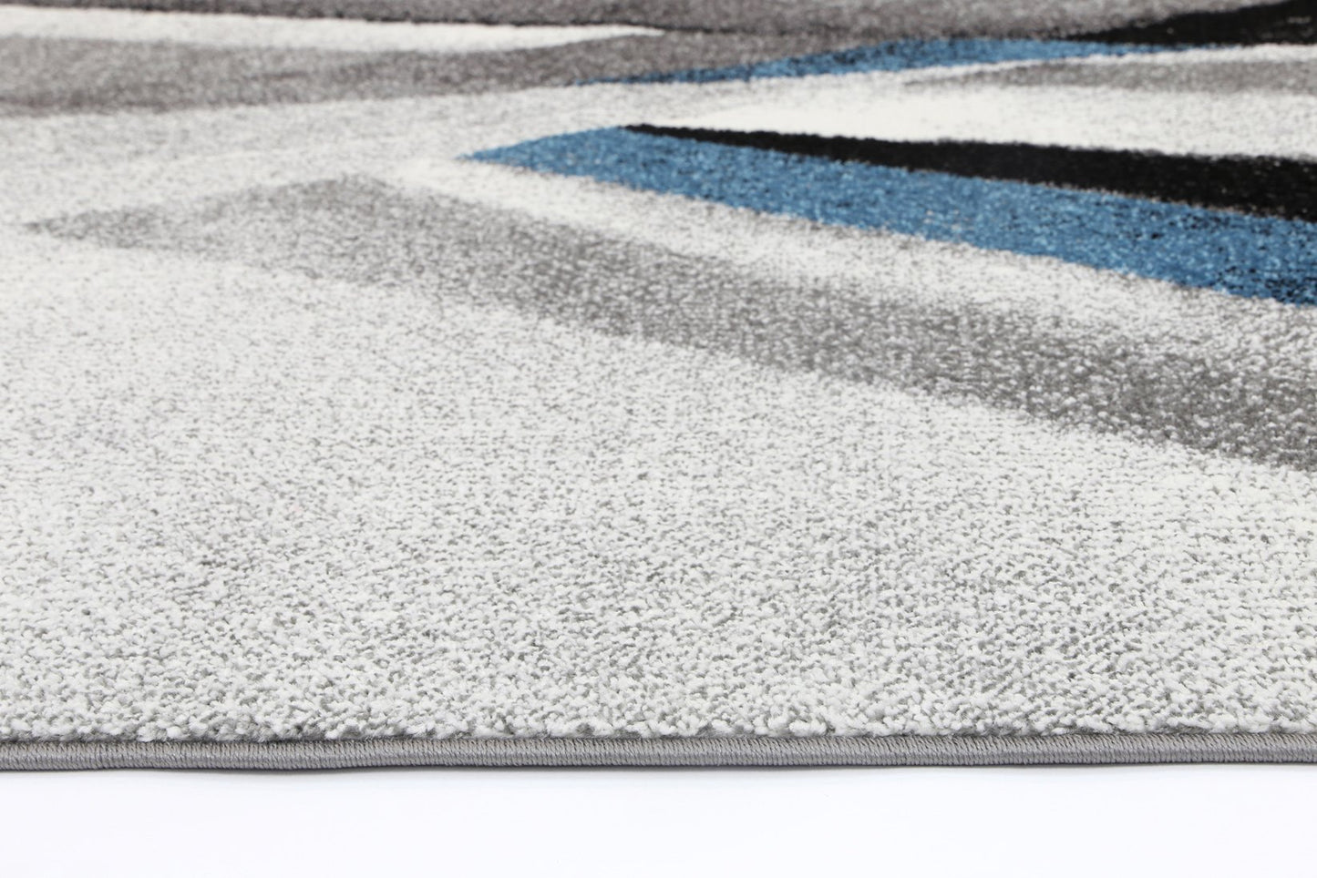 Silver & Blue Modern Cross Roads Power Loomed Rug - Nova Rugs