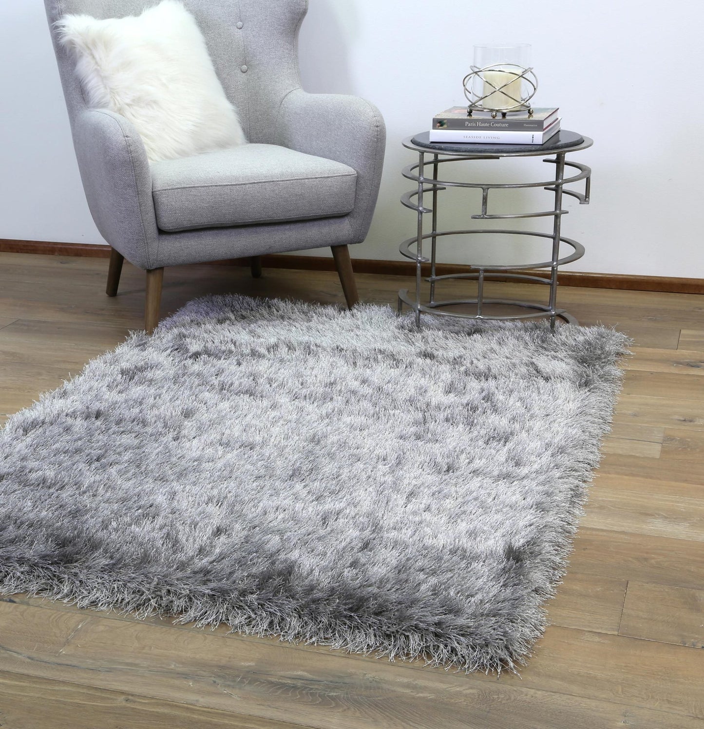 Silver Evas Shag Rug - Nova Rugs