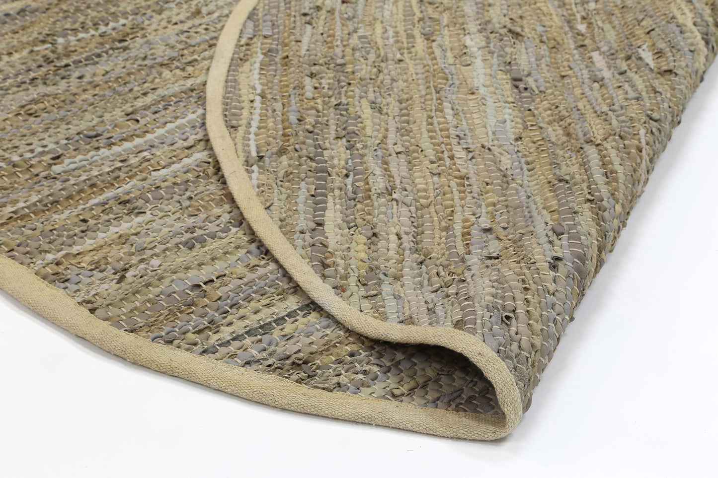 Taupe Gypsy Leather Chindi - Nova Rugs
