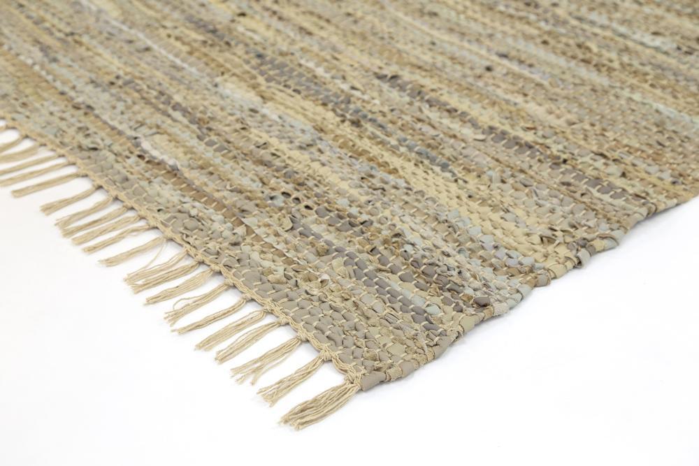 Taupe Gypsy Leather Chindi - Nova Rugs