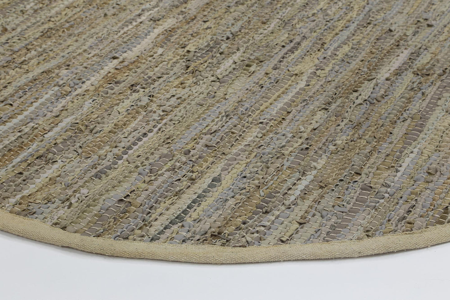 Taupe Gypsy Leather Chindi - Nova Rugs