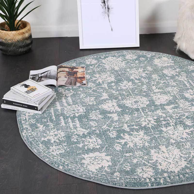 Teal Simone XI Round Rug - Nova Rugs