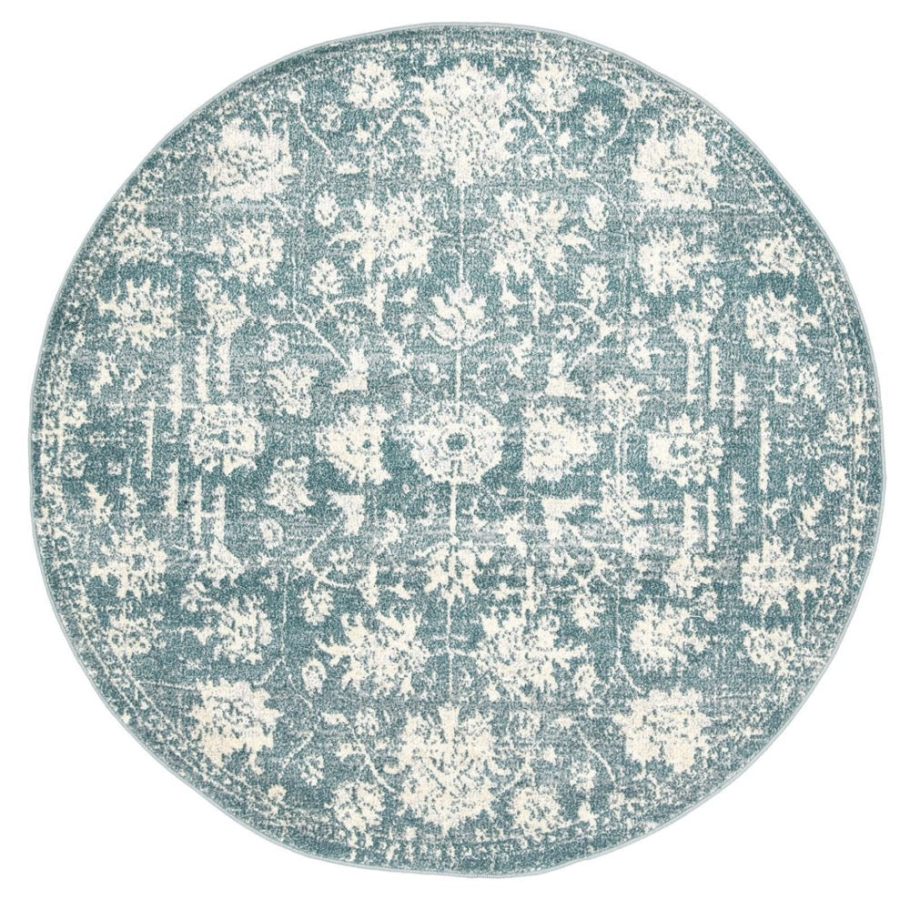 Teal Simone XI Round Rug - Nova Rugs