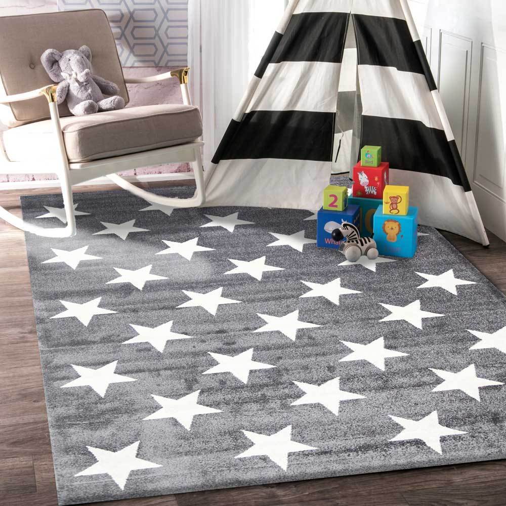 Twinkle Stars Kids' Rug, Charcoal - Nova Rugs