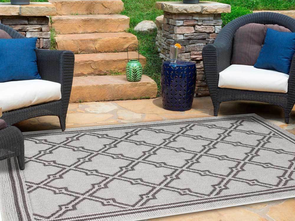 Ubaid Grey Hawaii Flat Woven Rug - Nova Rugs