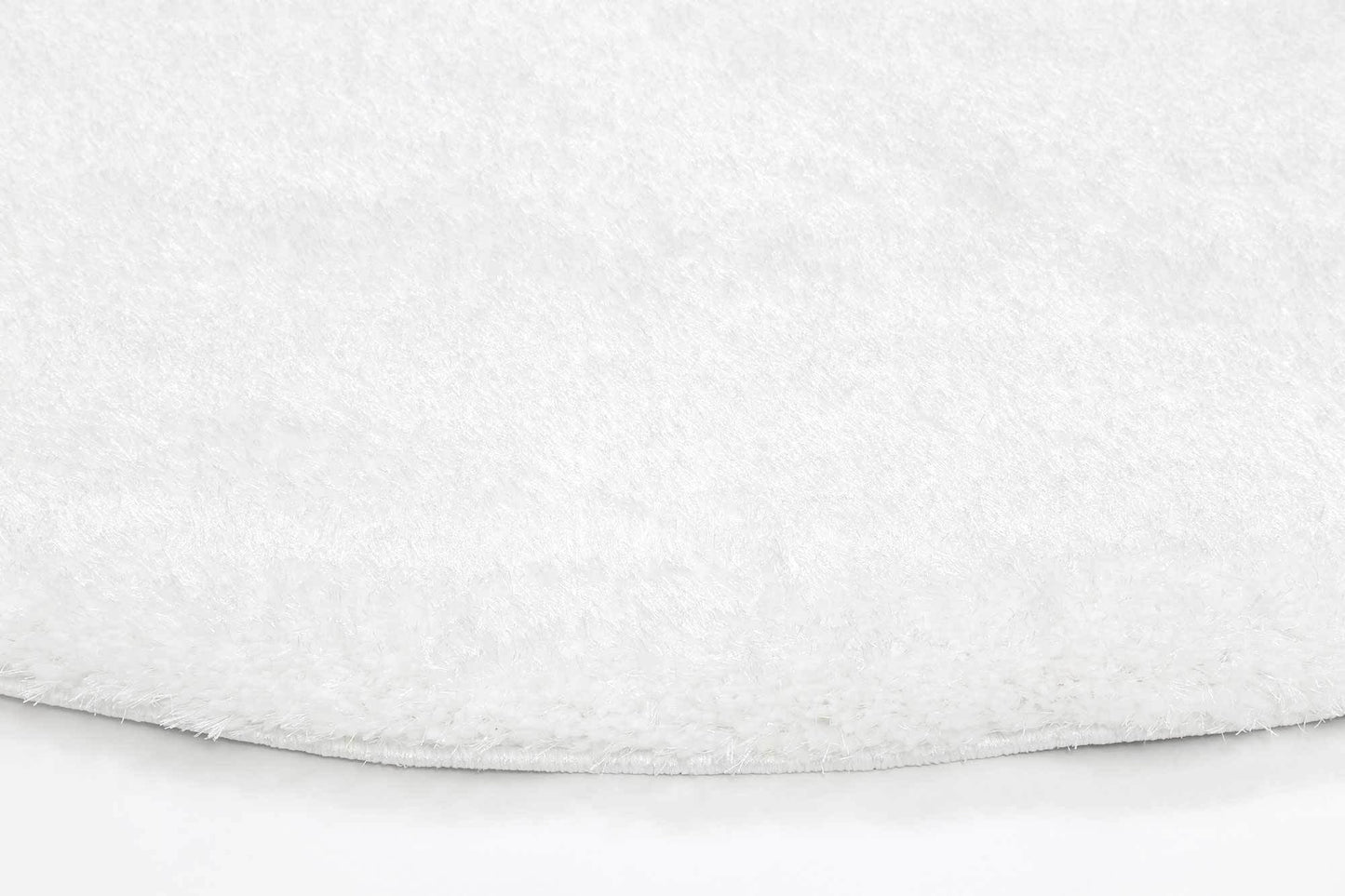 White Eden Soft Shag Round Rug - Nova Rugs