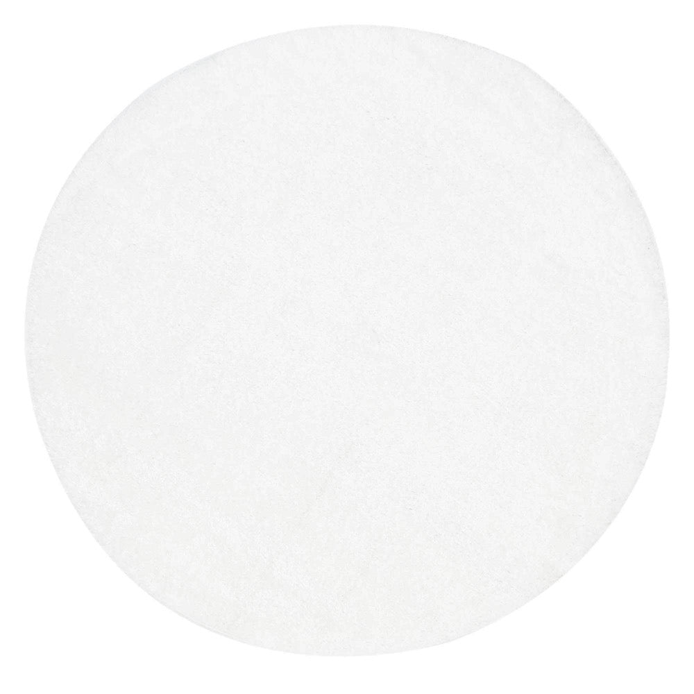 White Eden Soft Shag Round Rug - Nova Rugs