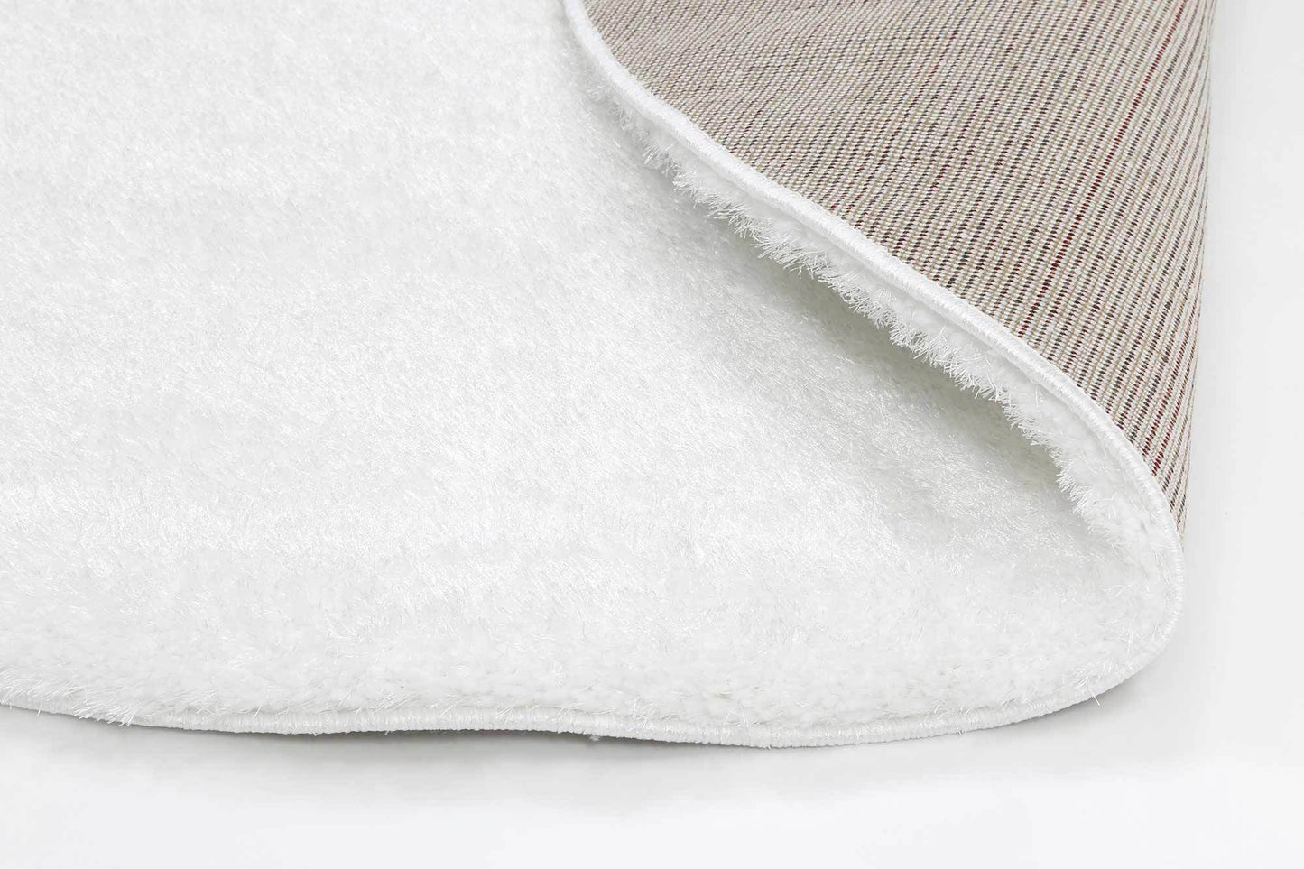 White Eden Soft Shag Round Rug - Nova Rugs