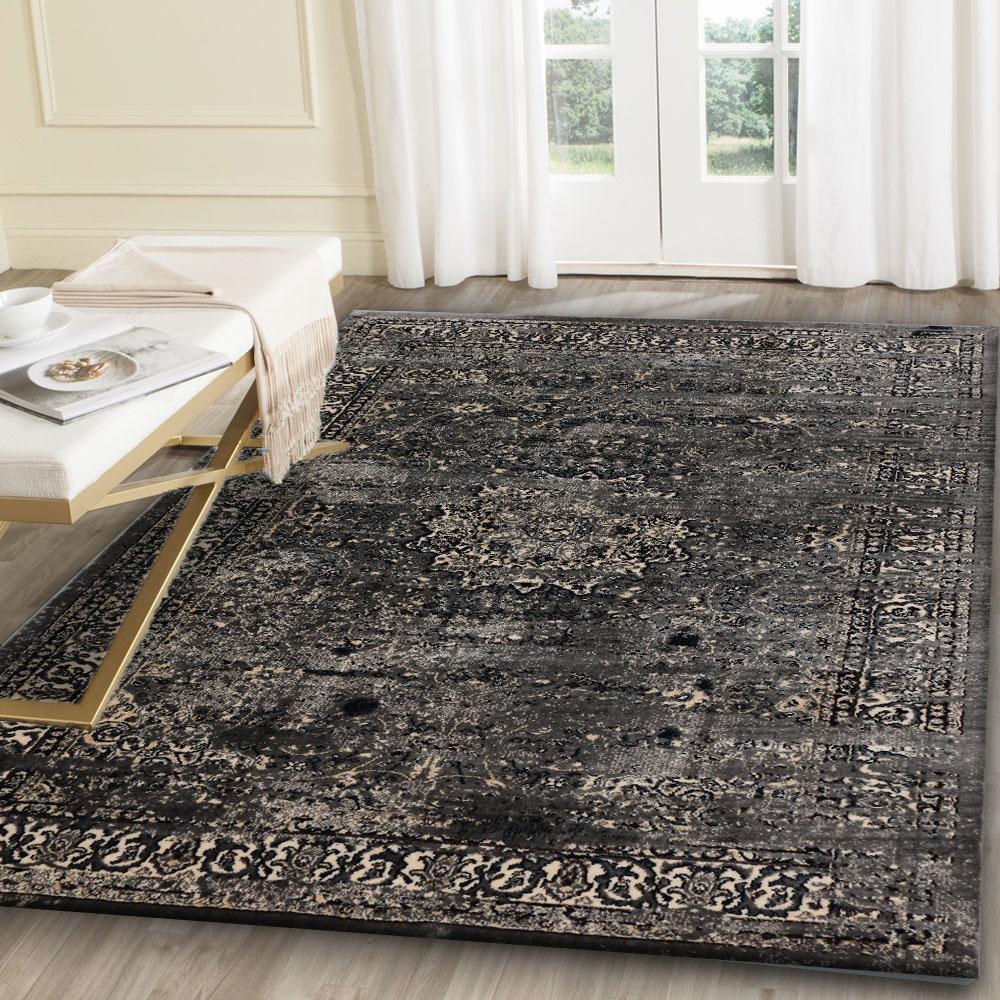 Yazmin Dark Grey Navy Rug - Nova Rugs