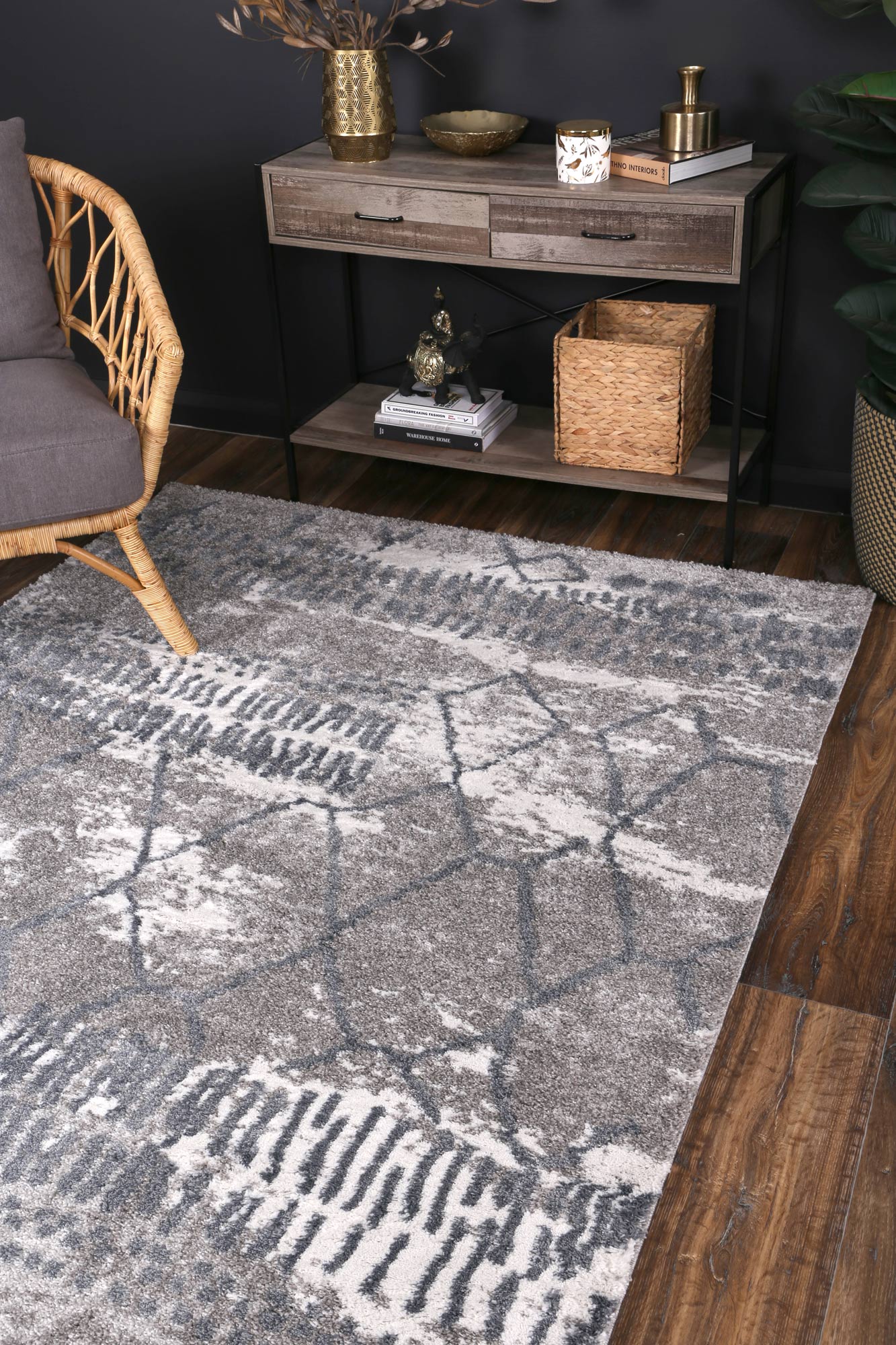 Yuzil Blue Abstract Rug - Nova Rugs