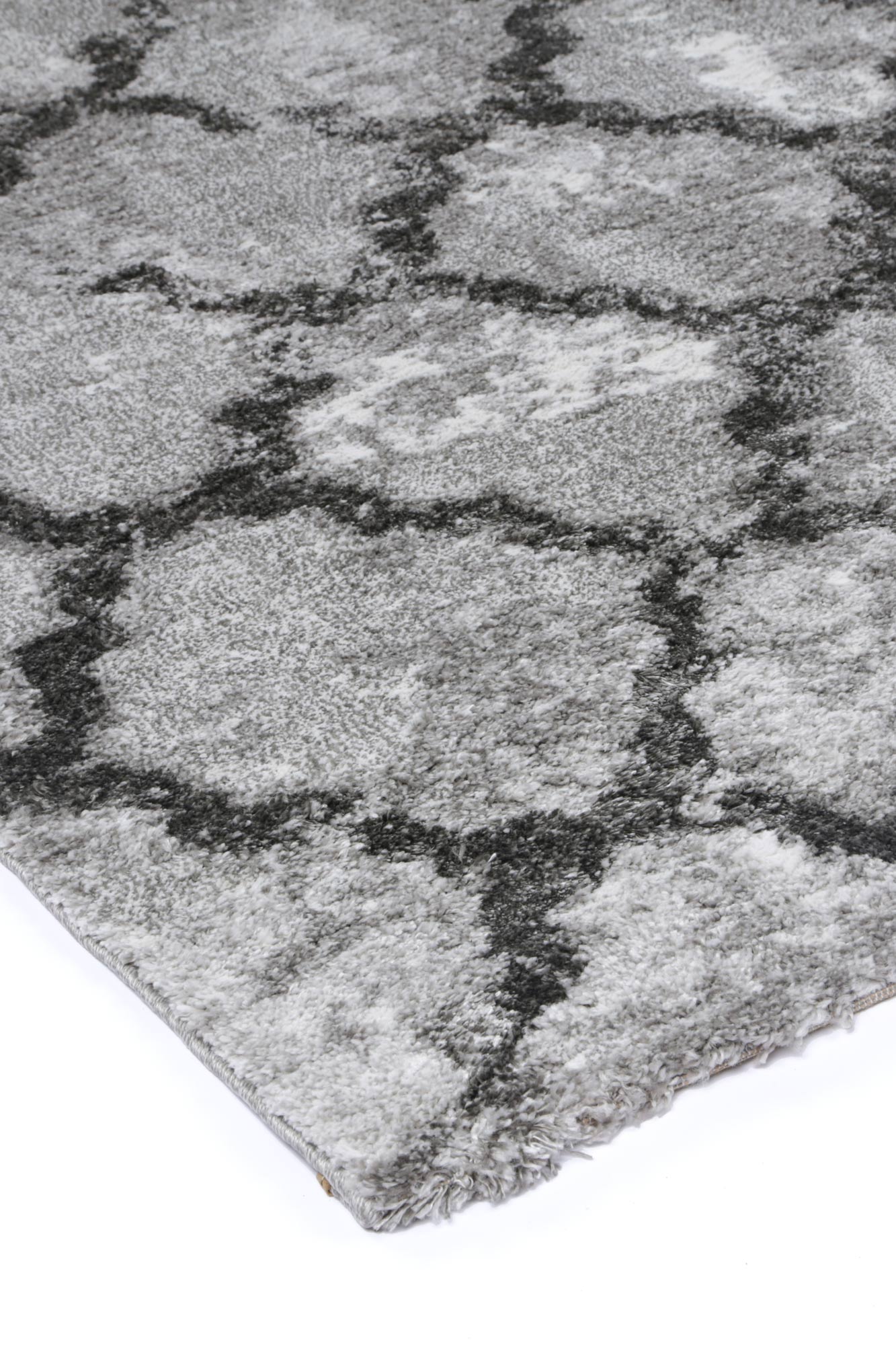 Yuzil Grey Lattice Rug - Nova Rugs