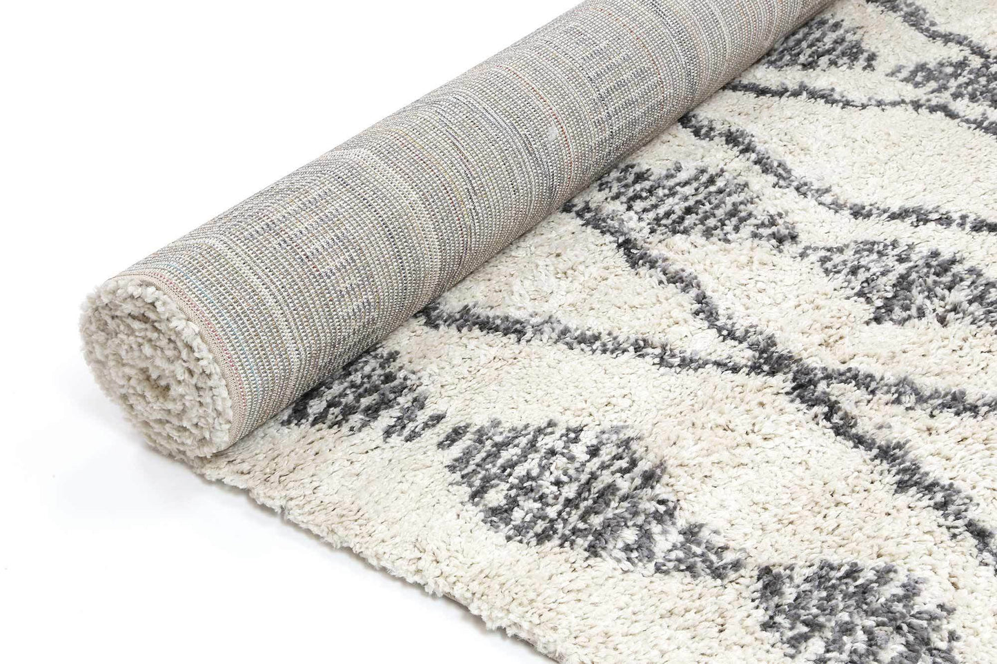 Zuriana Shag Rug, Cream / Silver - Nova Rugs