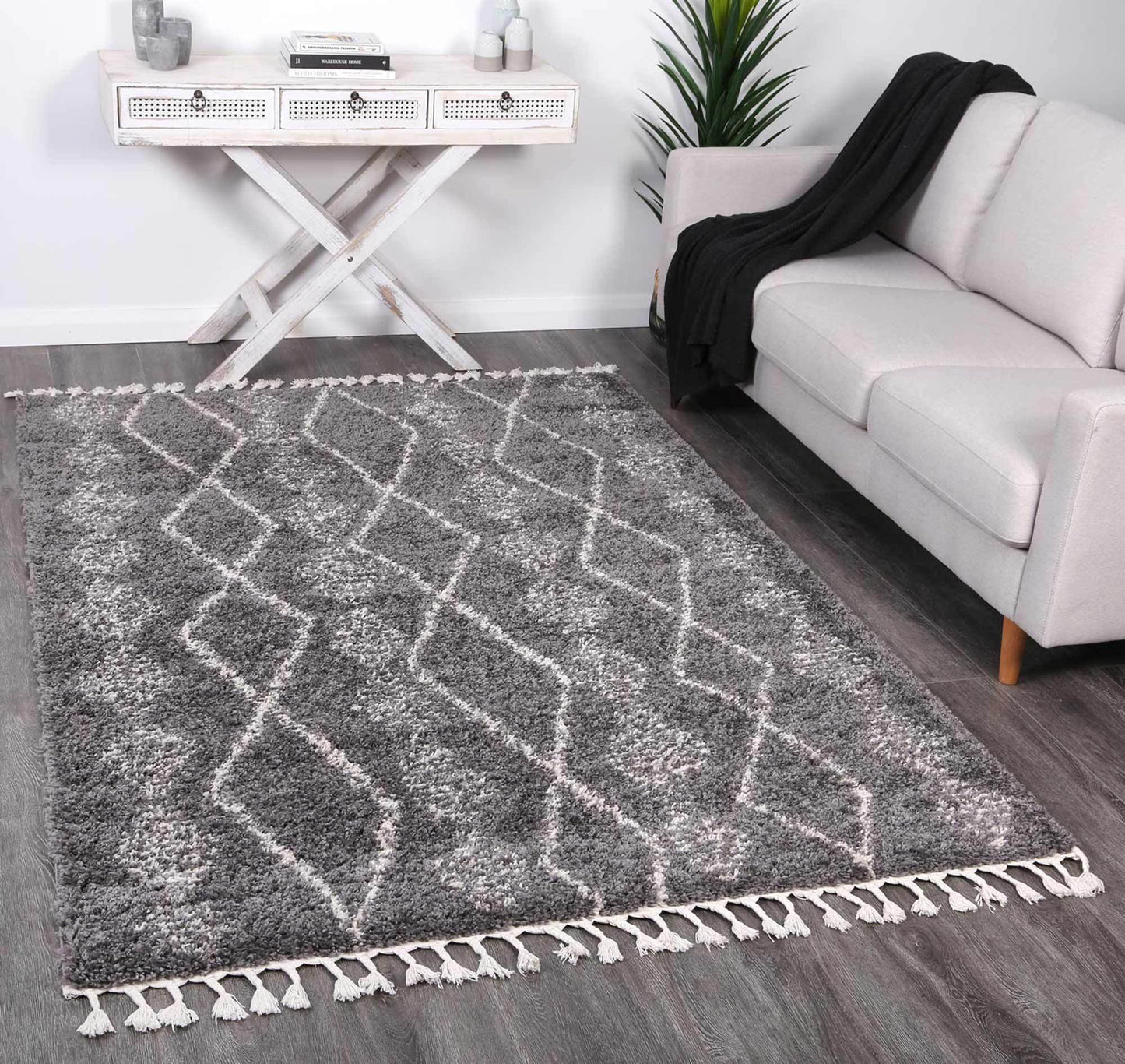 Zuriana Shag Rug, D. Grey - Nova Rugs