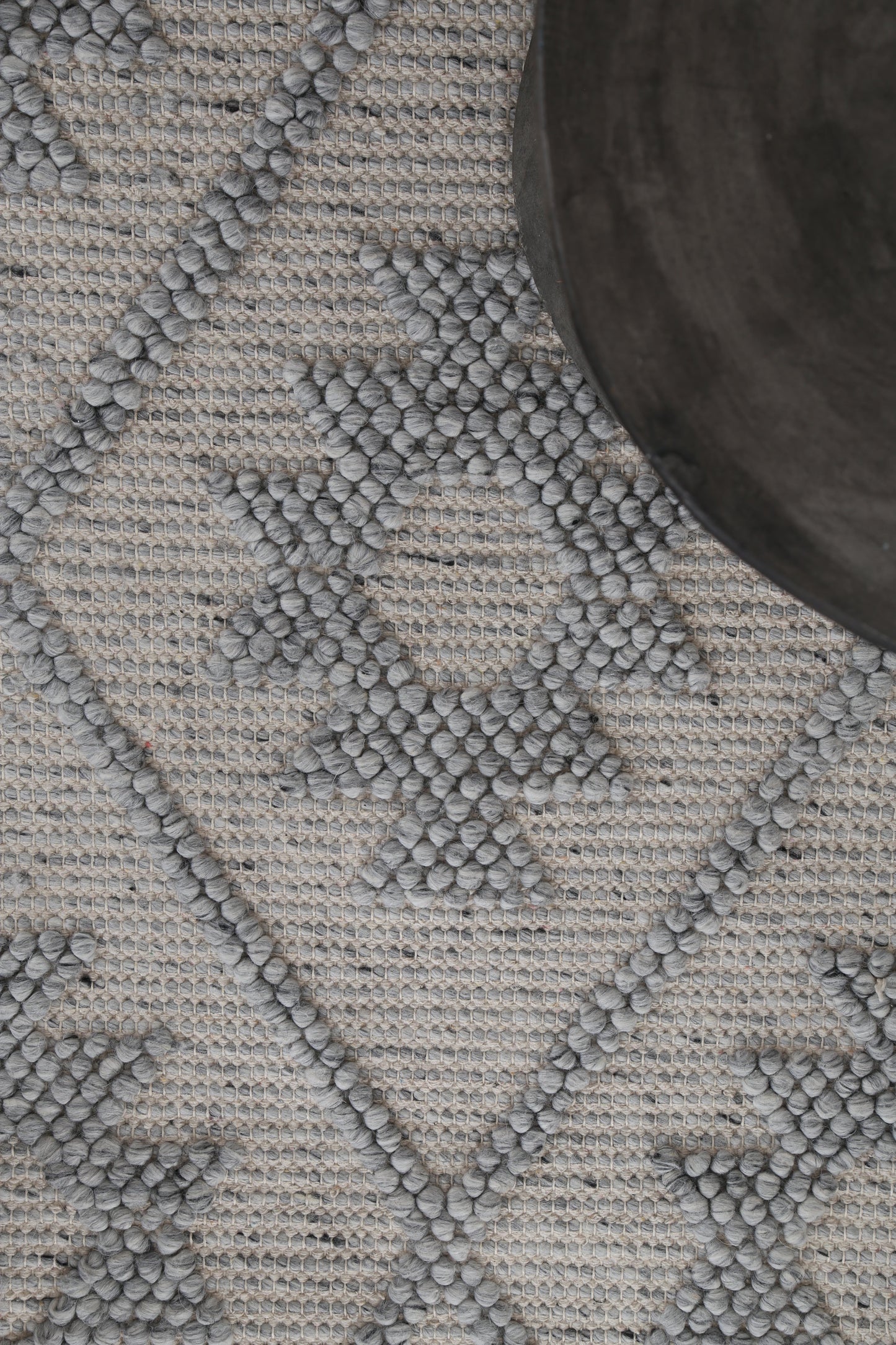 Diego Geometric Light Grey Wool Rug