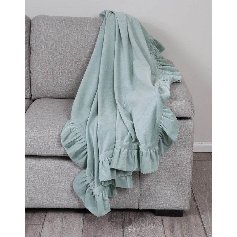 Ruffle Throw Sage 125x150cm