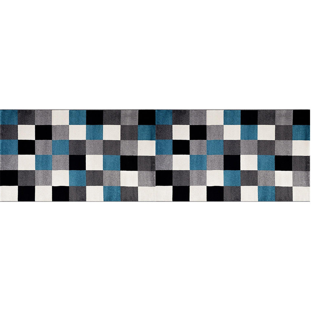 Light Grey & Blue Lorenza Merlin Modern Rug