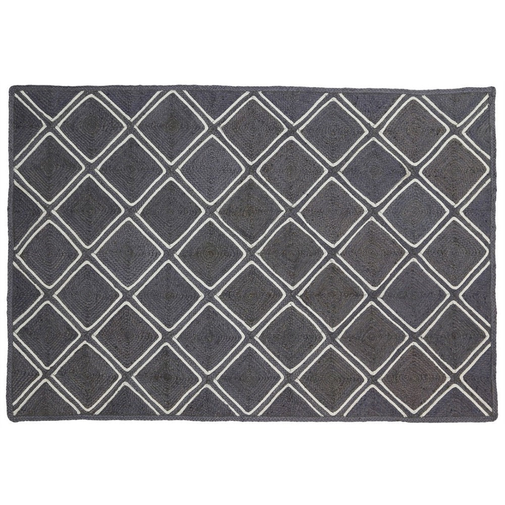 Artisan Parquetry Handmade Jute Rug, 280x190cm, Grey