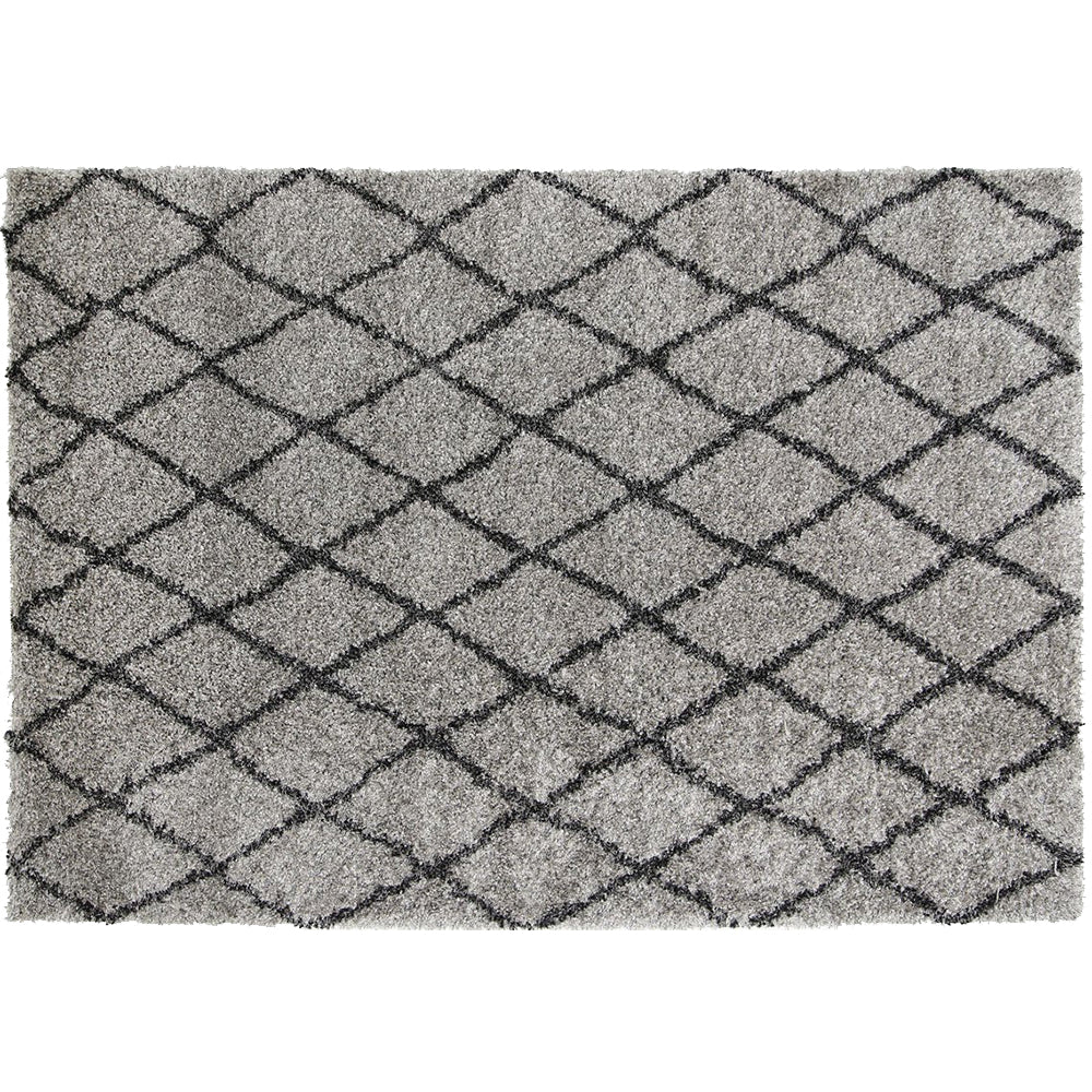 Ash Grey Diamond Power Loomed Rug