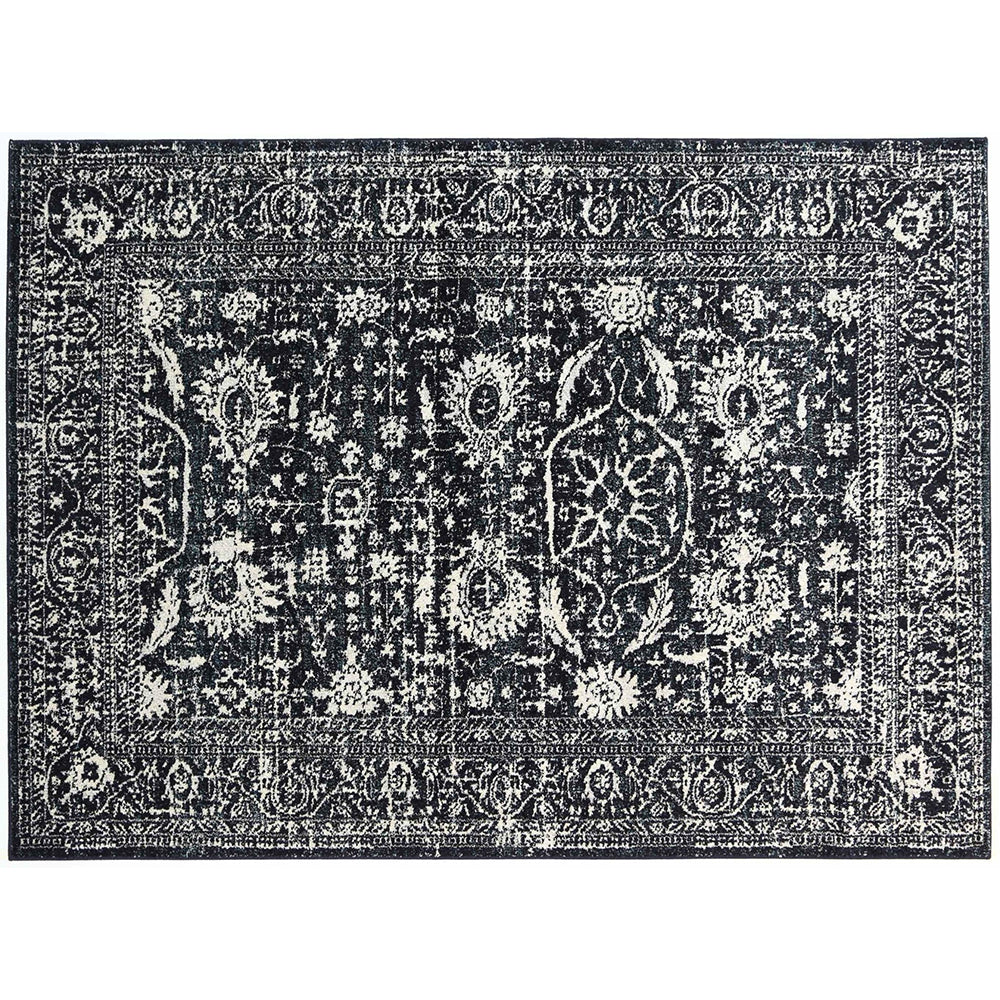 Distressed Navy Notes Rug