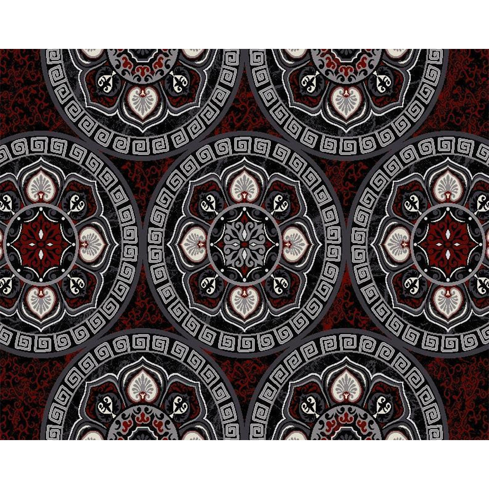 Ruby Red Florish Classic Traditional Rug