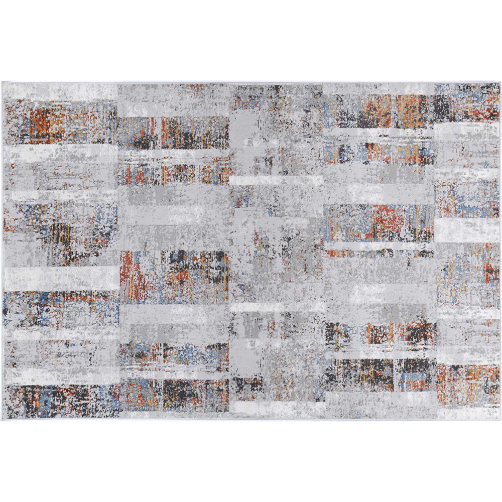 Isaiah Grey Rust Abstract Rug