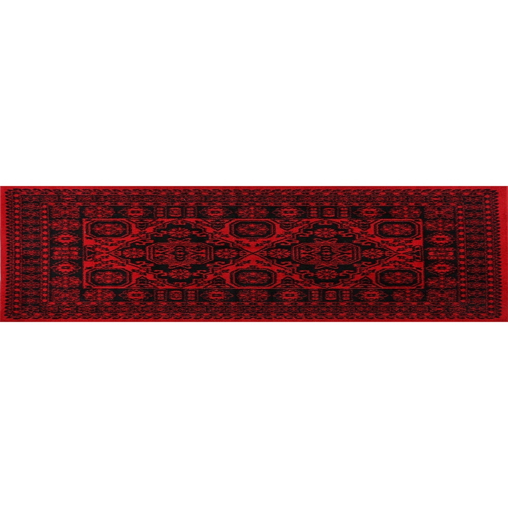 Red & Black Tribute Afghan Inspired Rug