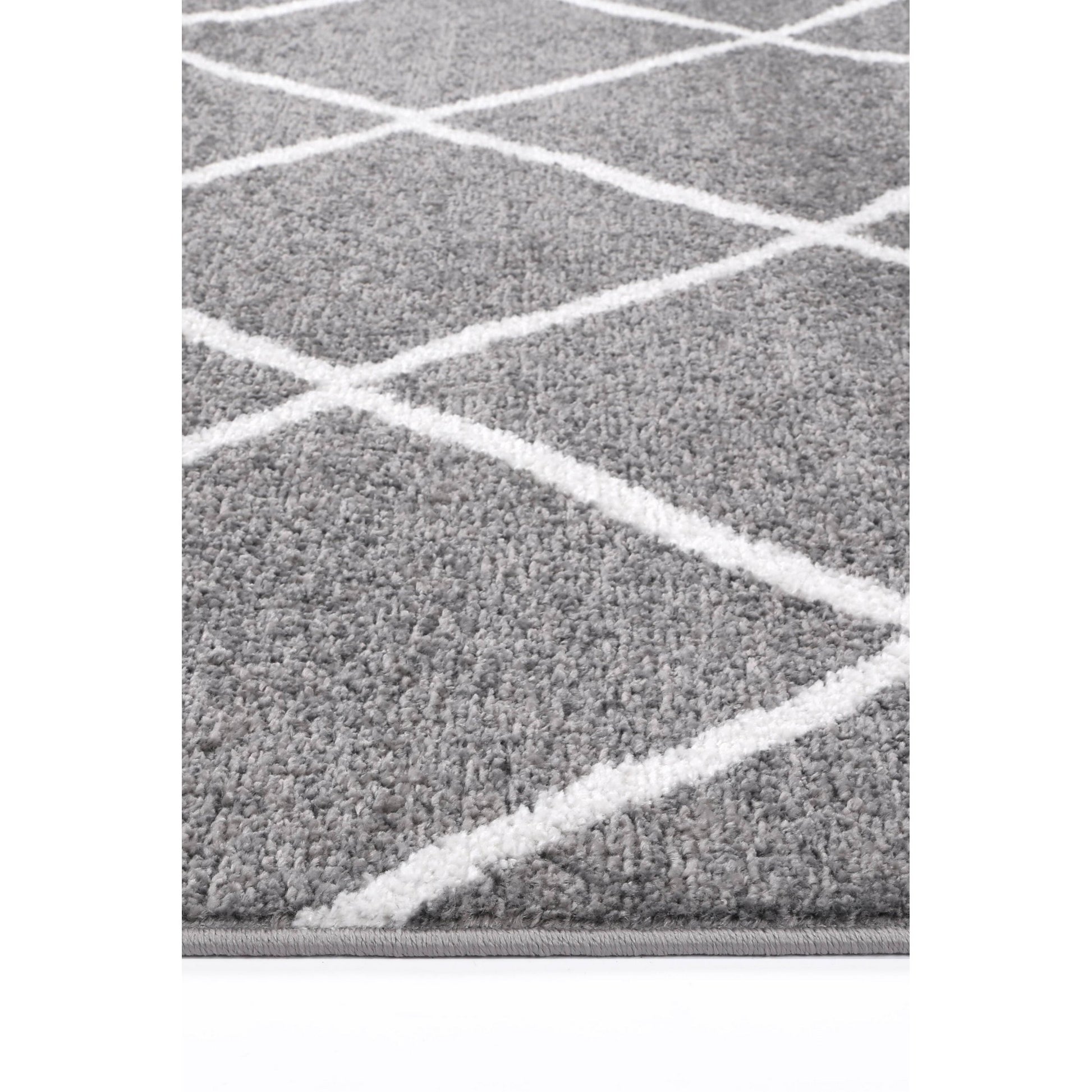 Kimberley Criss Cross Modern Rug, 330x240cm, Grey