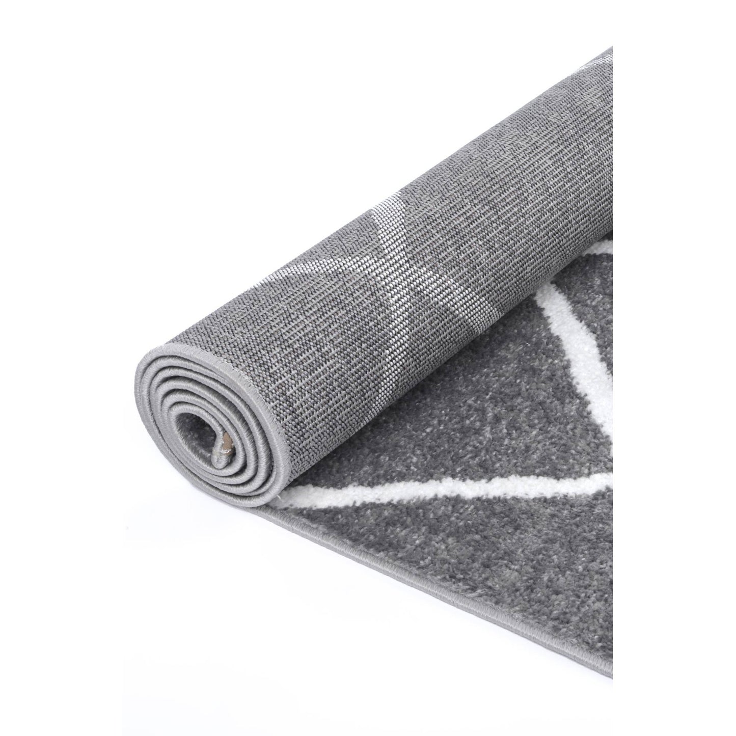 Kimberley Criss Cross Modern Rug, 330x240cm, Grey