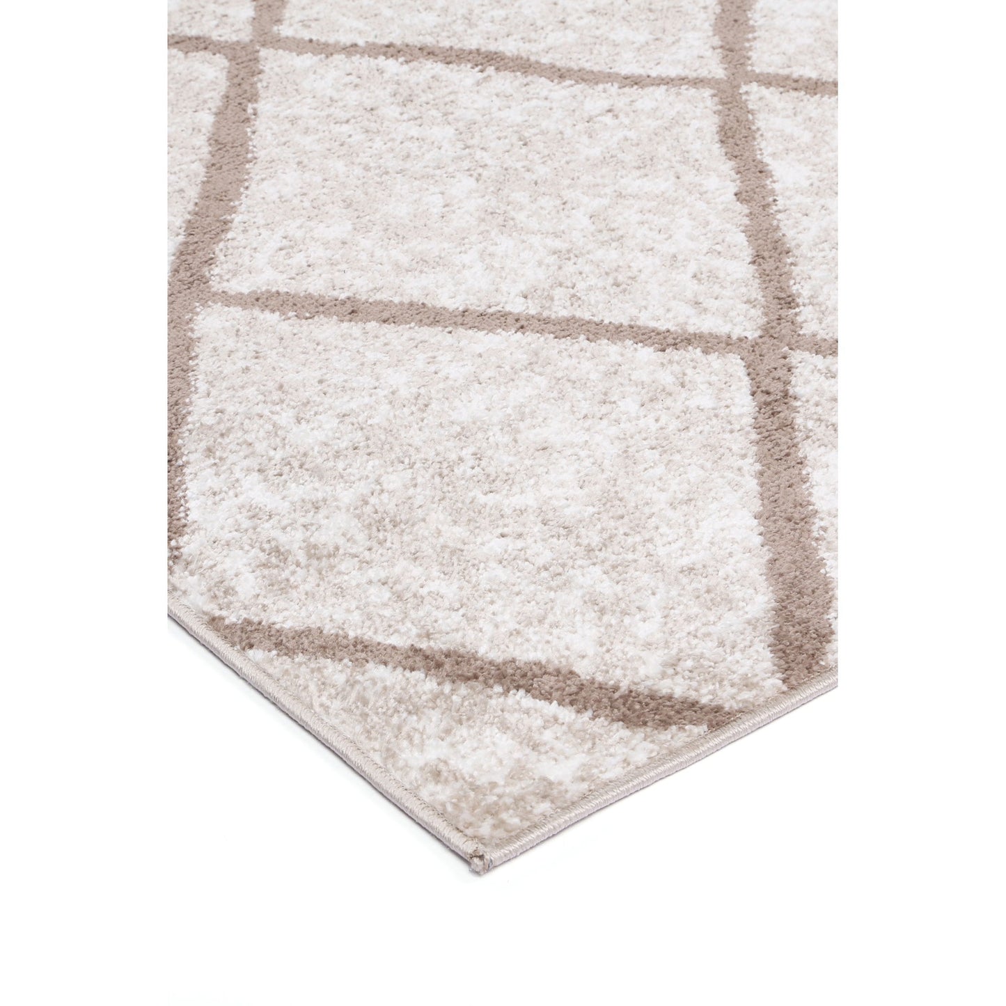 Kimberley Criss Cross Modern Rug, 290x200cm, Latte