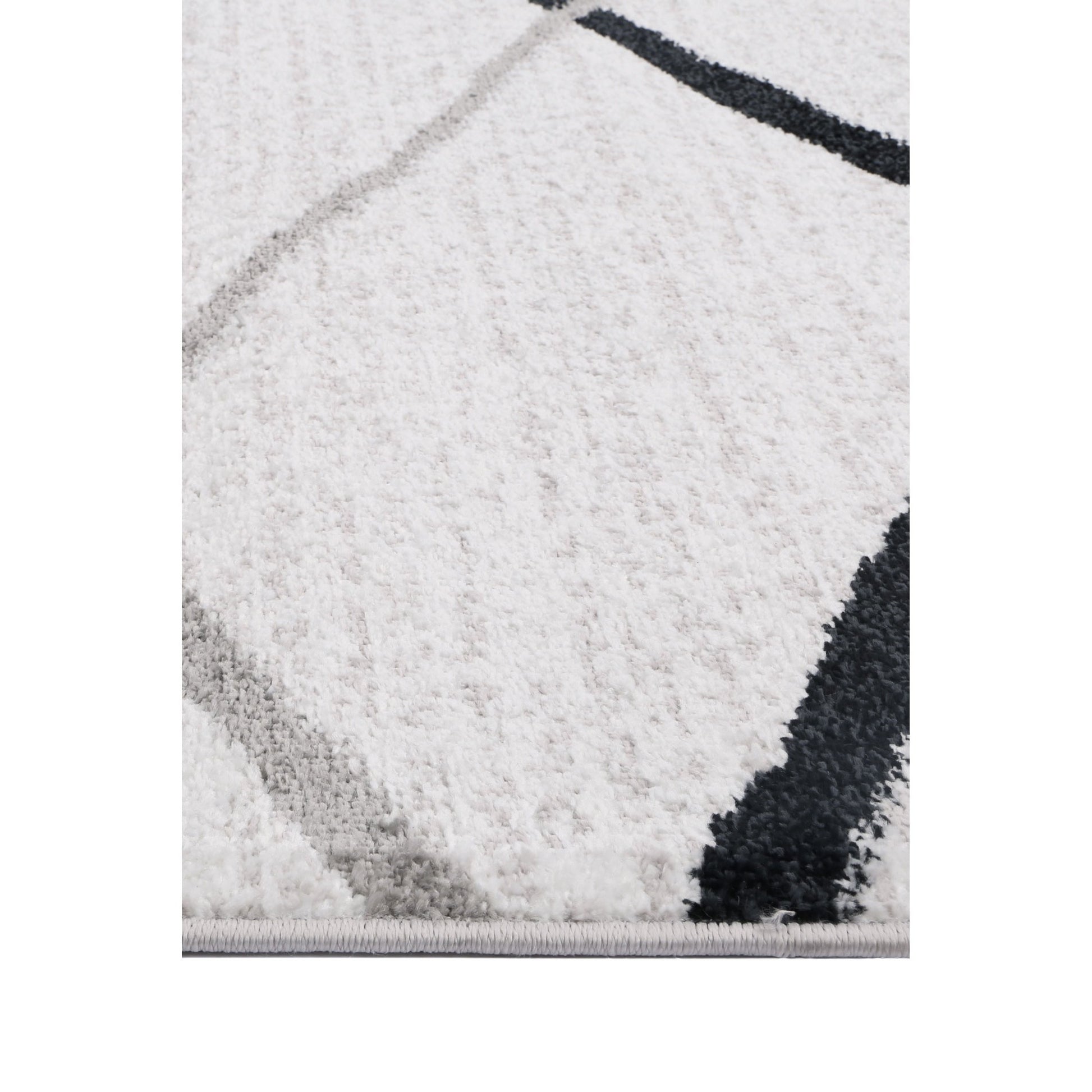 Kimberley Draft Line Modern Rug, 230x160cm, Charcoal / White