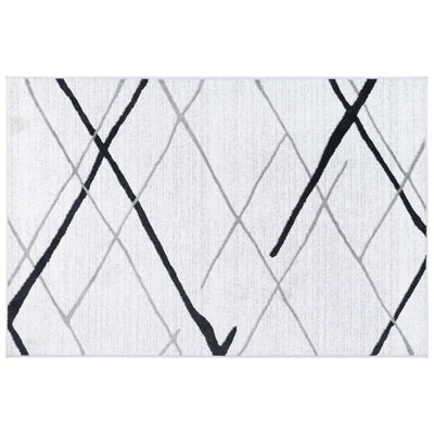 Kimberley Draft Line Modern Rug, 230x160cm, Charcoal / White