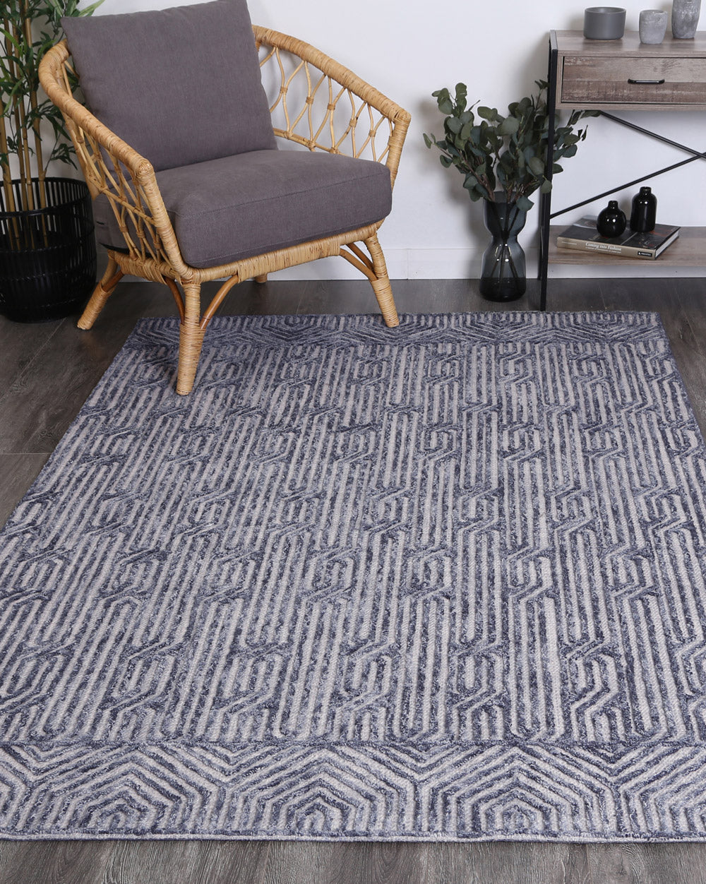 Mirabella Almeria Blue Contemporary Rug