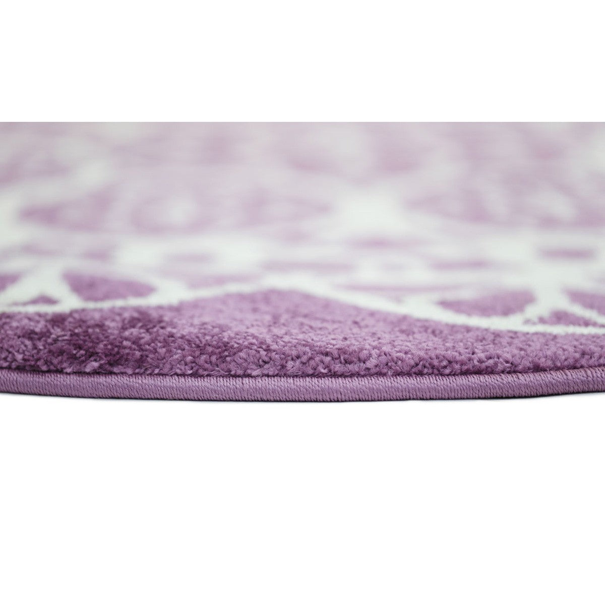 Piccolo Lace Turkish Made Round Kids Rug, 133cm, Plum