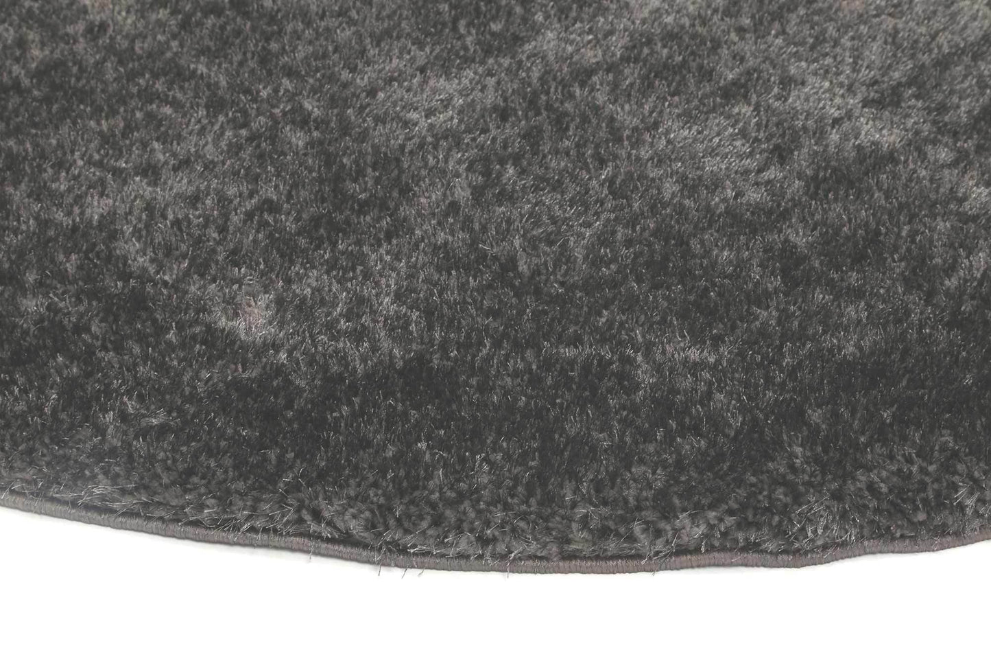 Anthracite Eden Soft Shag Round Rug - Nova Rugs