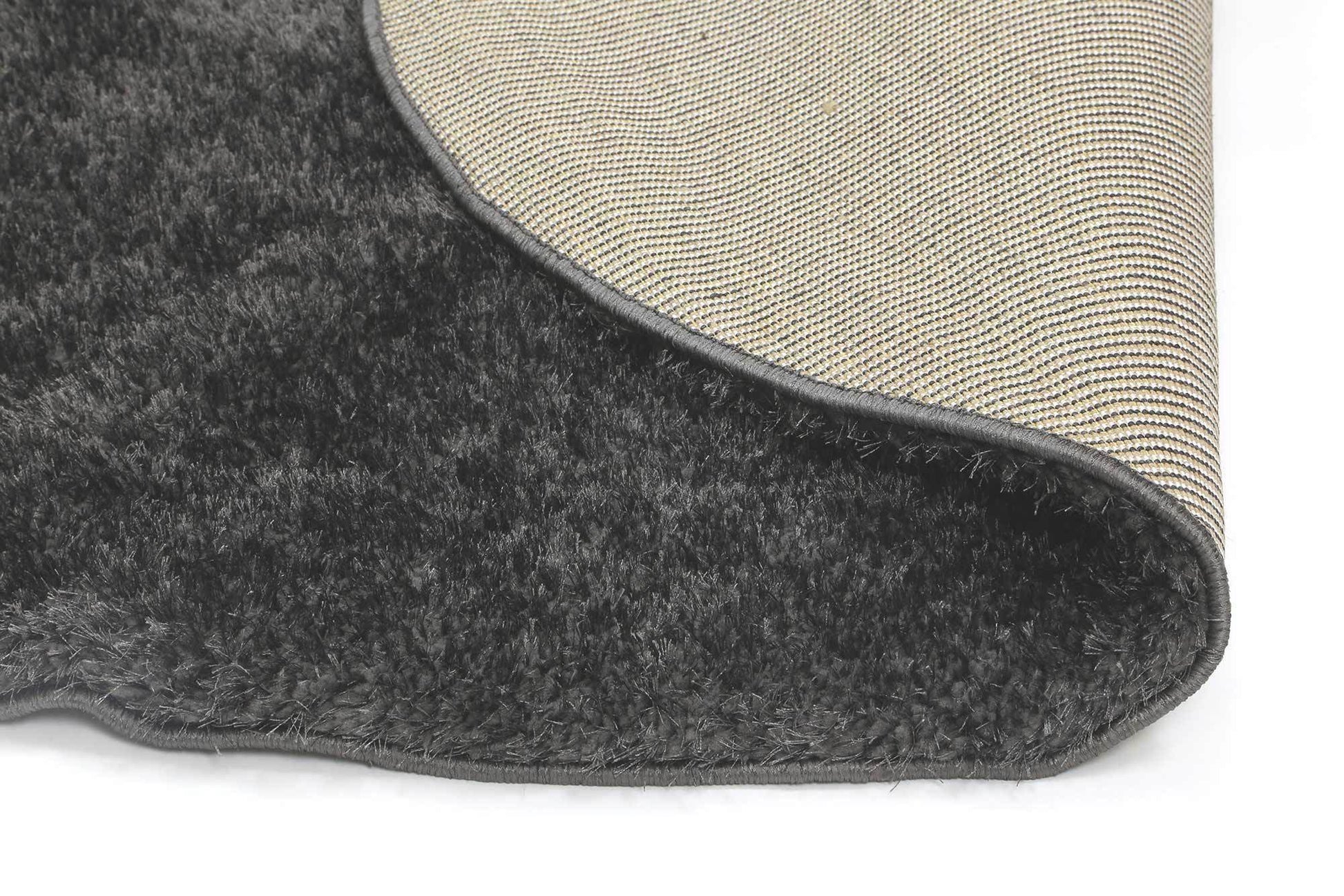 Anthracite Eden Soft Shag Round Rug - Nova Rugs