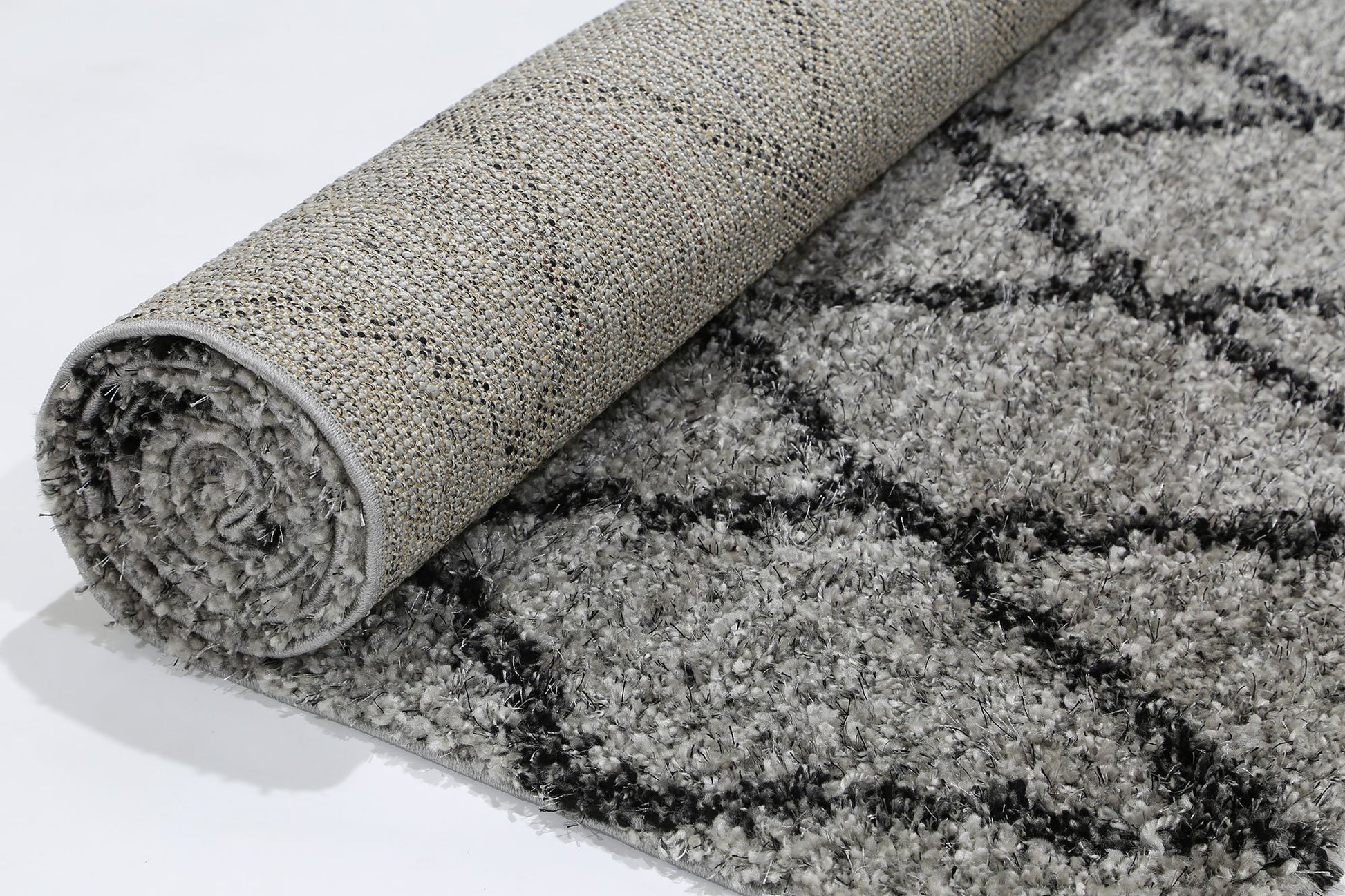 Ash Grey Diamond Power Loomed Rug - Nova Rugs