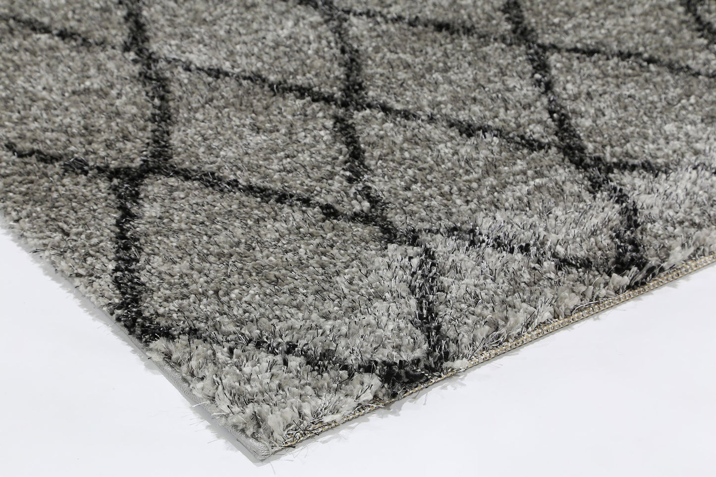 Ash Grey Diamond Power Loomed Rug - Nova Rugs