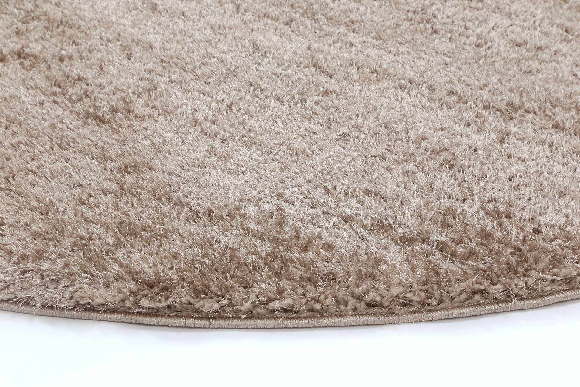 Beige Eden Soft Shag Round Rug - Nova Rugs