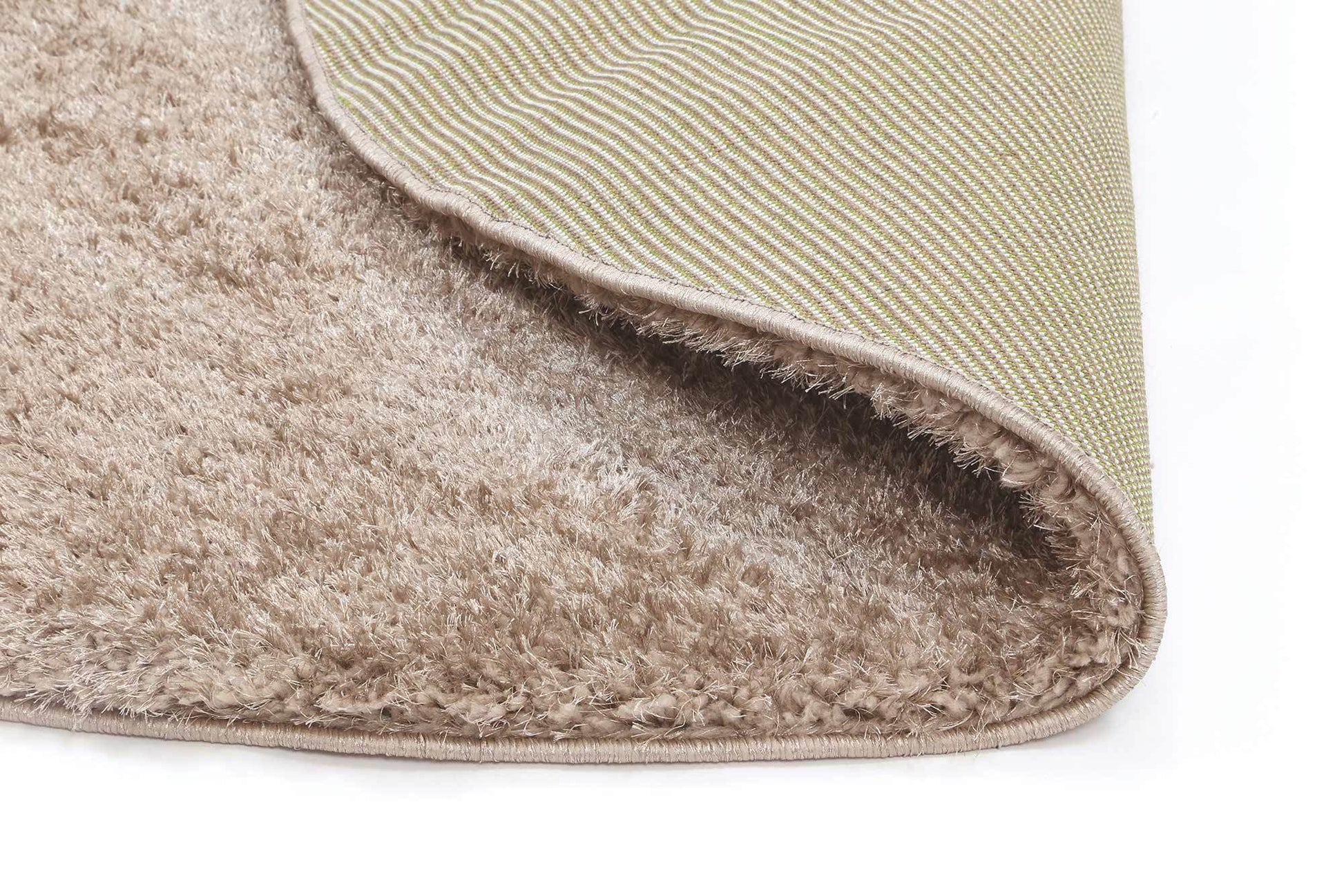 Beige Eden Soft Shag Round Rug - Nova Rugs