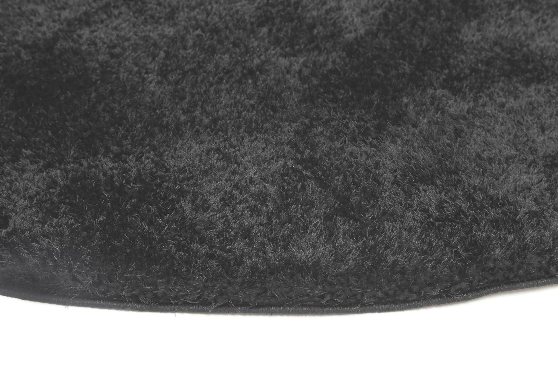 Black Eden Soft Shag Round Rug - Nova Rugs