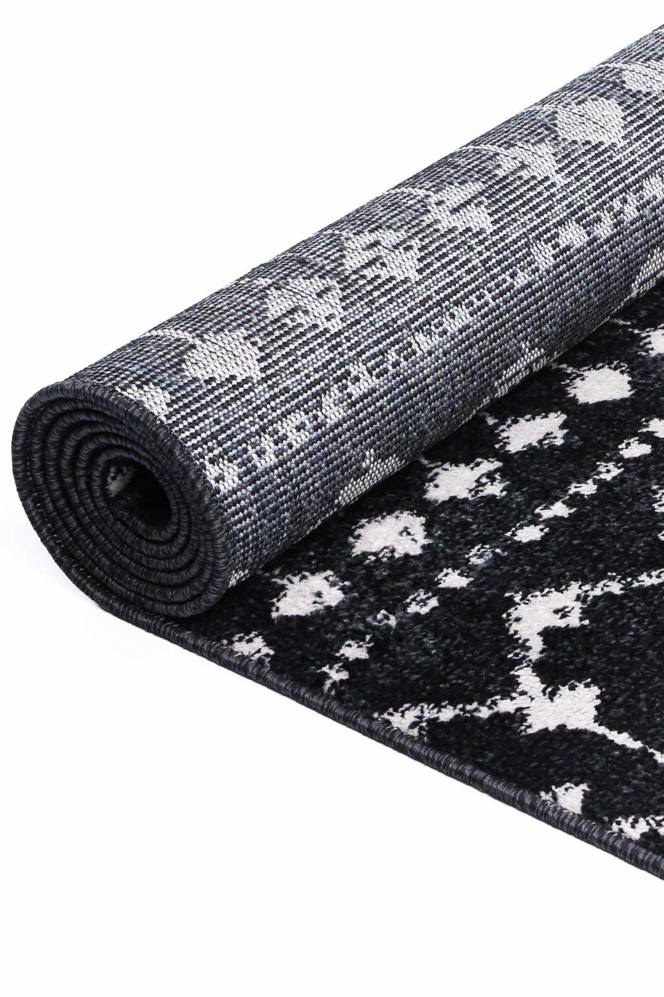 Black & Light Grey Bergen Reis Power Loomed Rug - Nova Rugs