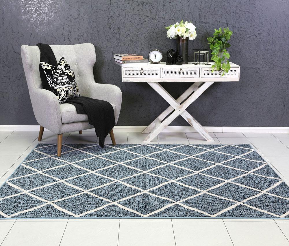 Blue Elise Trellis Rug - Nova Rugs