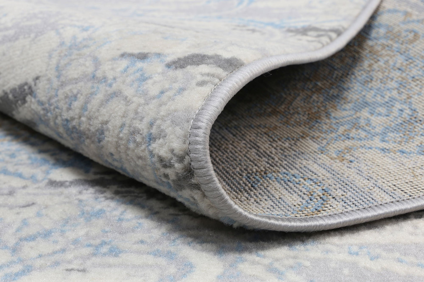 Blue & Grey Elise Ornate Rug - Nova Rugs