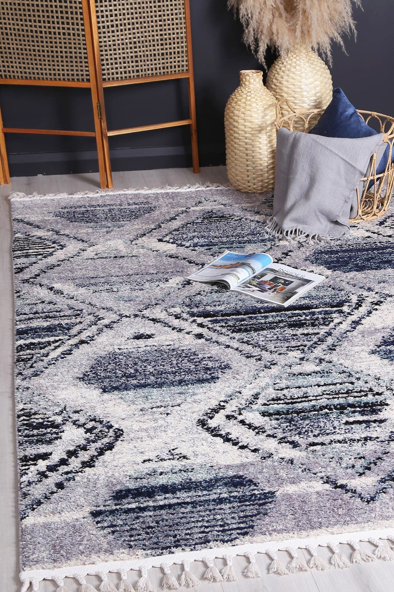 Blue Myk Diamond Rug - Nova Rugs