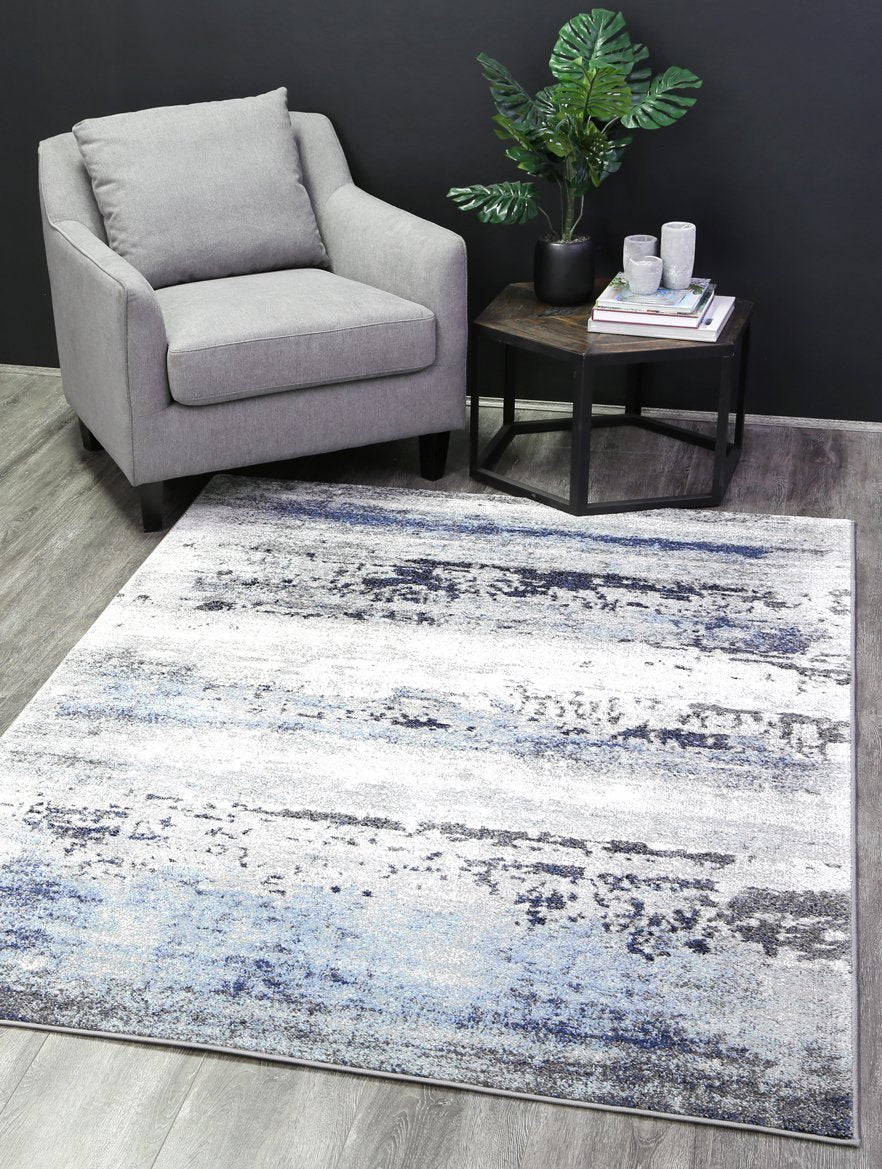 Blue Water Colours Power Loomed Rug - Nova Rugs