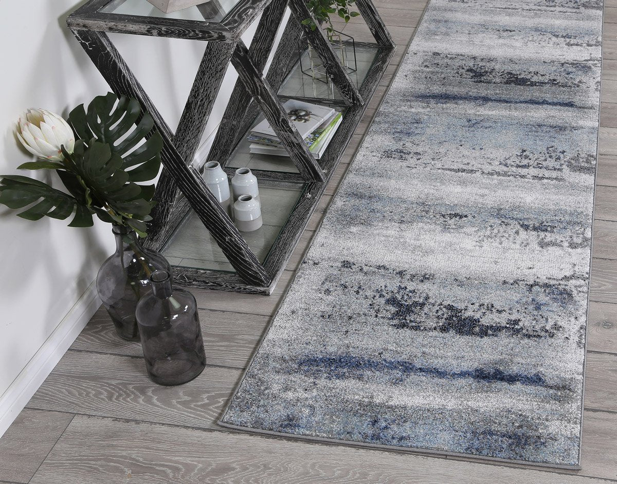 Blue Water Colours Power Loomed Rug - Nova Rugs